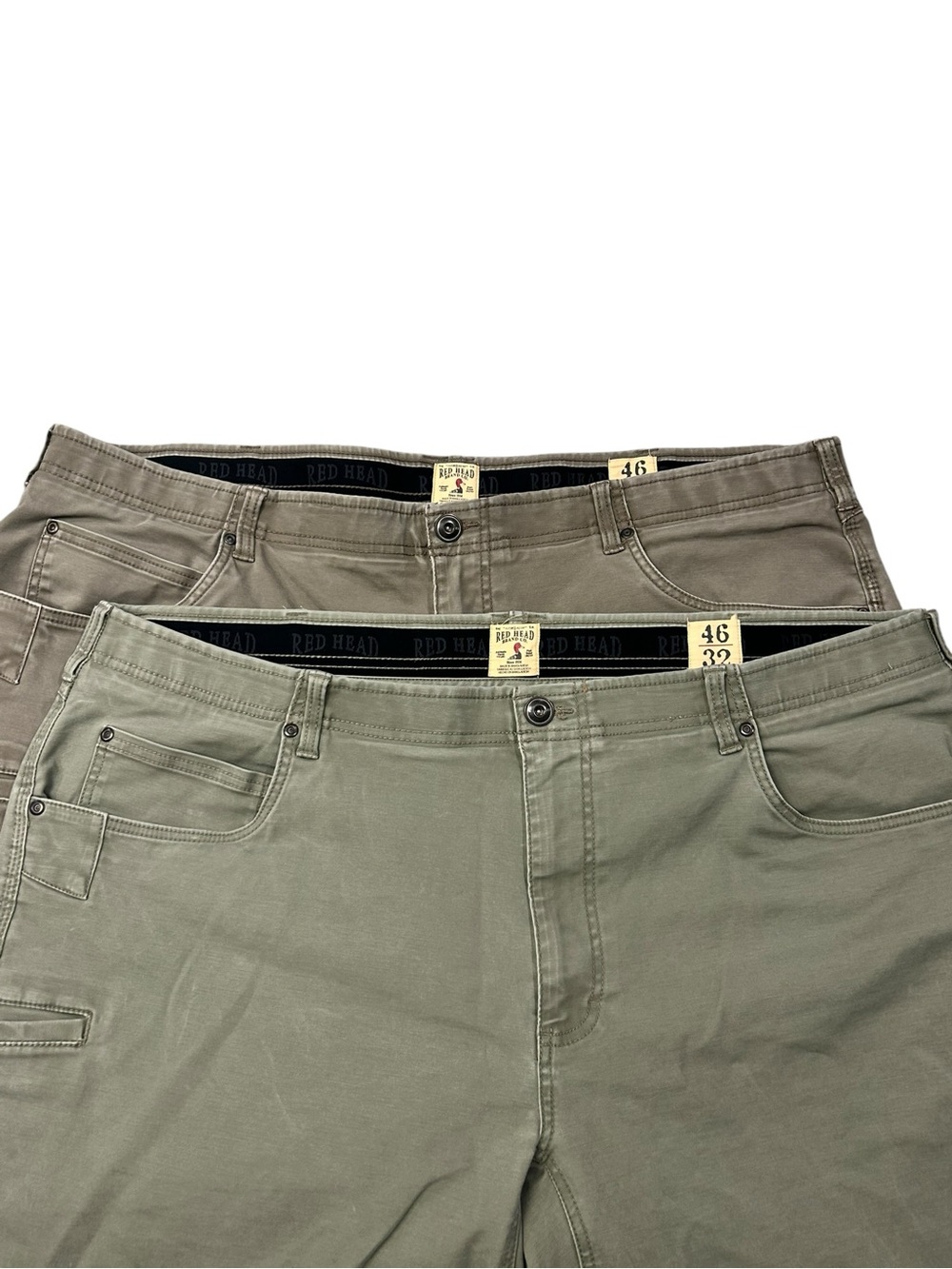 ***LOT OF 2 *** RedHead Olive Gray Utility Casual Work Flex Pants 46/32 Men’s